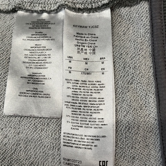 Armani Exchange zipper sweatshirt snap close pockets gray and black size M - Picture 7 of 12